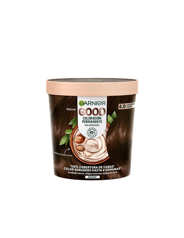 Garnier Good Coloración Permanente 4.0 Castaño Cacao hair dye in a tube, by Jag Couture London - New York.