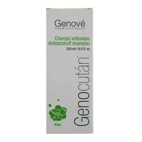 Jag Couture London Genové Genocutan Anti-Dandruff Shampoo 250ml bottle with label and cap, designed for dandruff relief.