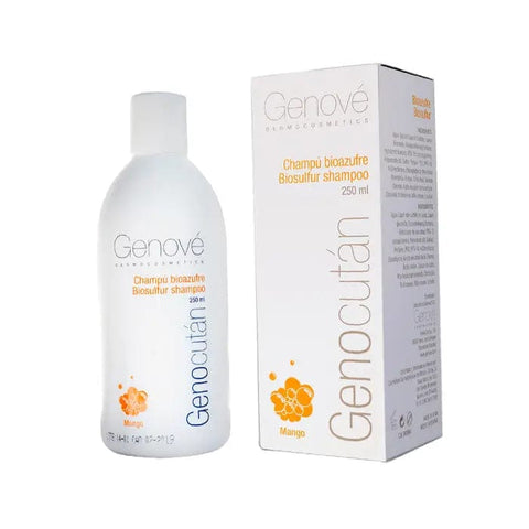 Jag Couture London Genove Genocutan Biosulphur Shampoo 250ml bottle, featuring a sleek design and label with product details.