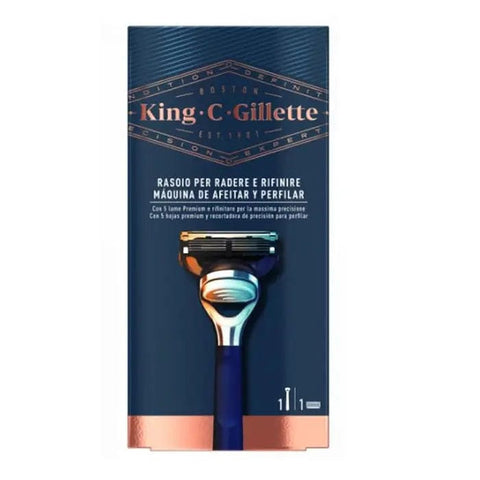 Gillette King Shaver & Shape Machine by Jag Couture London New York, featuring a sleek silver electric shaver and grooming tool.