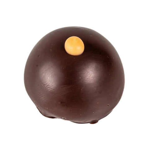 Jag Couture London New York Gin & Rhubarb crème fraîche in dark chocolate, 14g, with dark chocolate coating and rhubarb flavor.