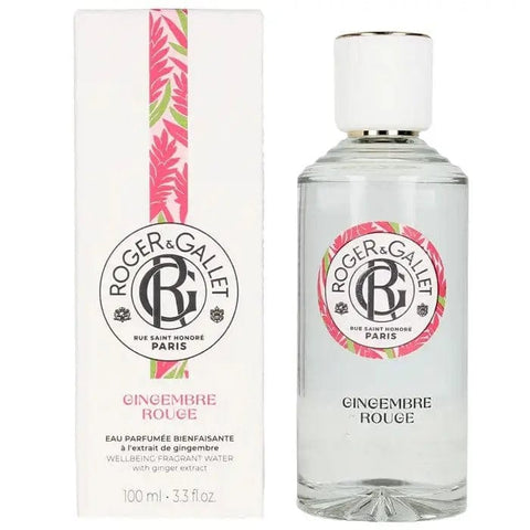 Red Ginger Eau Parfumée Bienfaisante spray by Jag Couture London-New York, 100ml bottle with a sleek design and vibrant label.