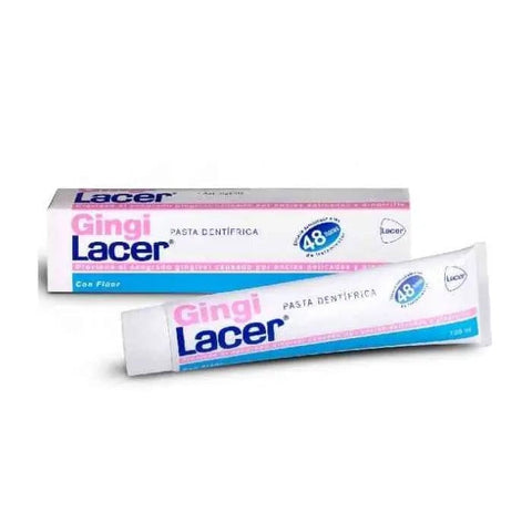 Jag Couture London Gingilacer Delicate Gums Toothpaste with Fluoride, 150ml, featuring a white tube with blue and green accents.