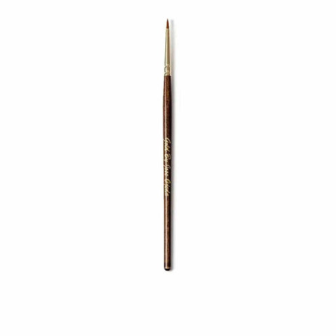 Gold By José Ojeda eyeliner brush in chocolate color, featuring a sleek handle and fine bristles for precise eye makeup application.