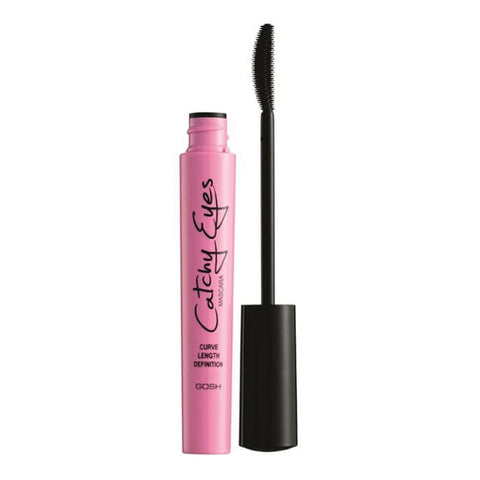 Gosh Catchy Eyes Mascara in Black by Jag Couture London with 8ml brush applicator for bold, defined eyelashes.