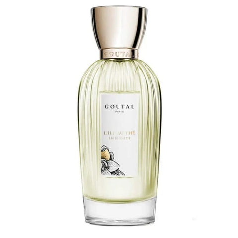 Goutal Paris L'Ile Au Thé Eau De Toilette spray 100ml, featuring a sleek bottle with green and gold accents.