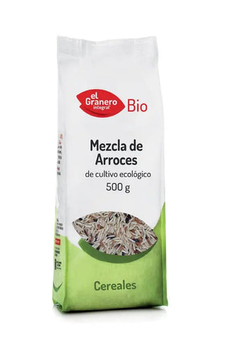 Organic rice blend from Jag Couture London – New York, 500g package, featuring a variety of rice grains in a clear bag.