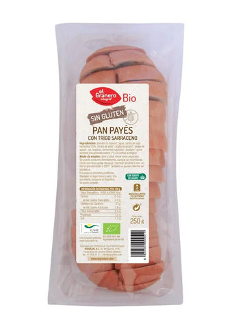 Fresh Granero Pan Payes bread with buckwheat flour from Jag Couture London, natural and gluten-free, 250 grams.