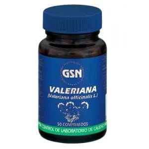 Bottle of Gsn Valeriana 800 mg dietary supplements by Jag Couture London New York, with 80 capsules on a plain background.
