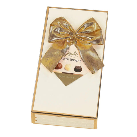 Hamlet cream gift box of assorted chocolates by Jag Couture London - New York, featuring elegant packaging and a variety of chocolates.