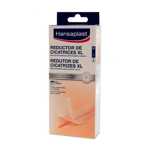 Hansaplast Scar Reducer XL dressings by Jag Couture London - New York, showing 21 sterile adhesive dressings for scar treatment.