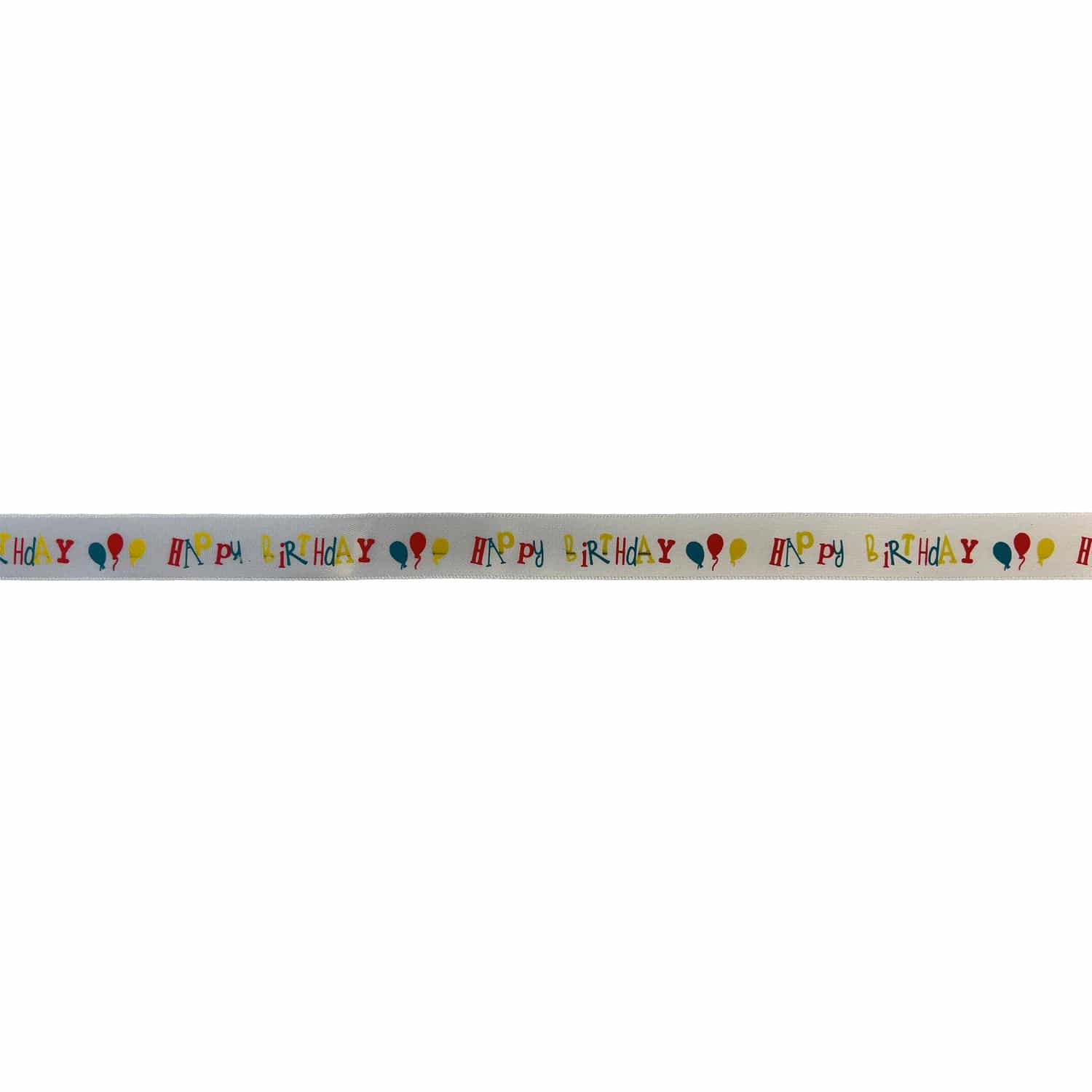 Jag Couture London - New York Happy Birthday balloons printed white ribbon