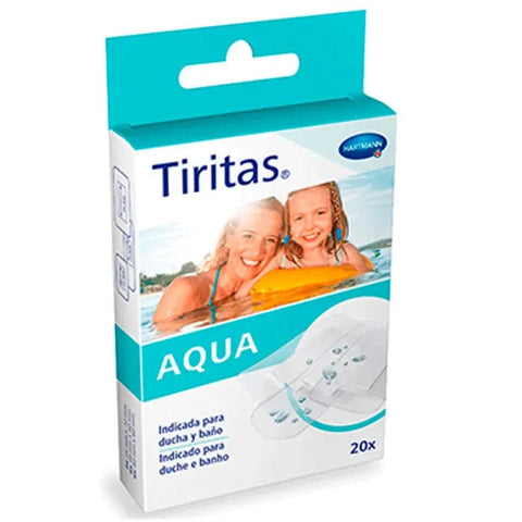 Hartmann Tiritas Aqua Surtido first aid bandages in a box, by Jag Couture London - New York, 20-pack for wound care.