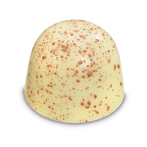 Pure hazelnut paste praline in white chocolate by Jag Couture London, shown in a 12.2g serving.