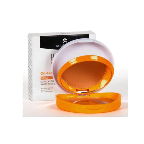 Heliocare 360º Compact Oil-Free SPF 50 Beige 10g by Jag Couture London New York, featuring a compact skincare product with sun protection.