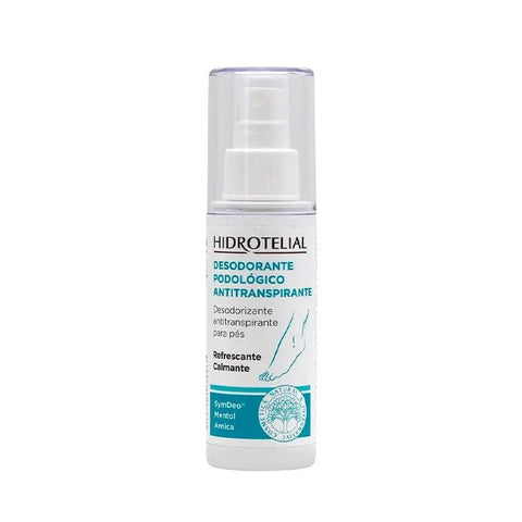 Hidrotelial Foot Deodorant Spray by Jag Couture London-New York, 125ml bottle with spray nozzle for freshening feet.