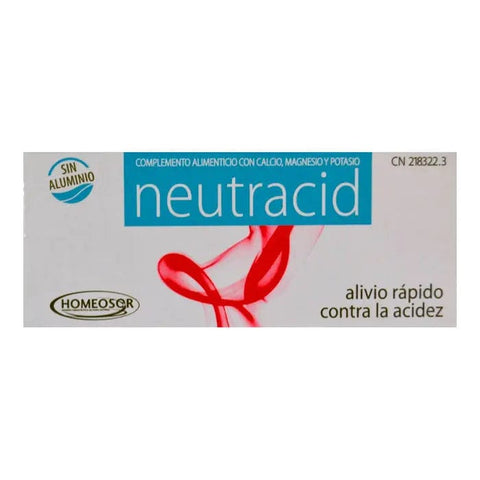 Homeosor Neutracid 32 sucking tablets by Jag Couture London - New York, displayed in a blister pack against a white background.