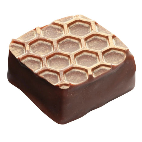Assorted honey milk chocolates with honey ganache and gold powder finish, from Jag Couture London, 12.4g each, 108 pieces.