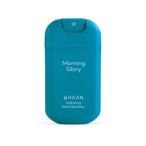 Hydrating Hand Sanitizer by Jag Couture London New York in a 30ml bottle with Morning Glory scent and clear pump dispenser.
