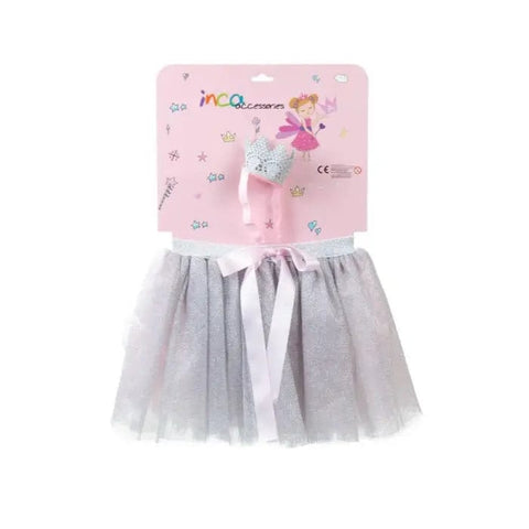 Jag Couture London - New York Inca Silver Tutu + Ribbon With Crown