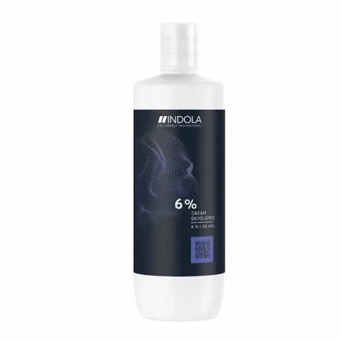 Indola Cream Developer 6% 20 Vol from Jag Couture London-New York, 1000ml bottle for hair coloring and bleaching.