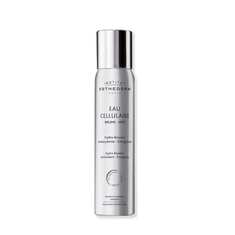 Institut Esthederm Cellular Water Mist 100ml spray bottle, shown with sleek design, for hydrating and refreshing skin.