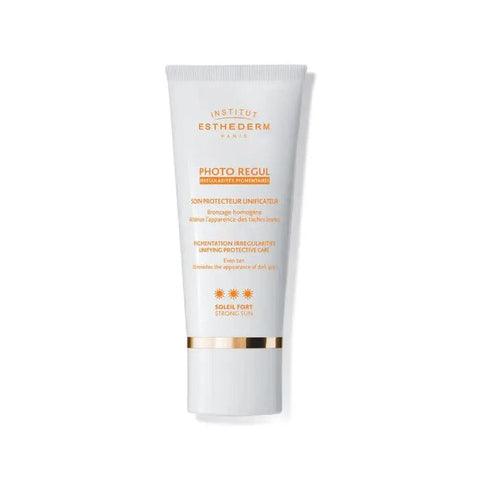 Institut Esthederm Photo Regul Unifying Protective Cream with SPF 50 from Jag Couture London, for strong sun protection and skin renewal.