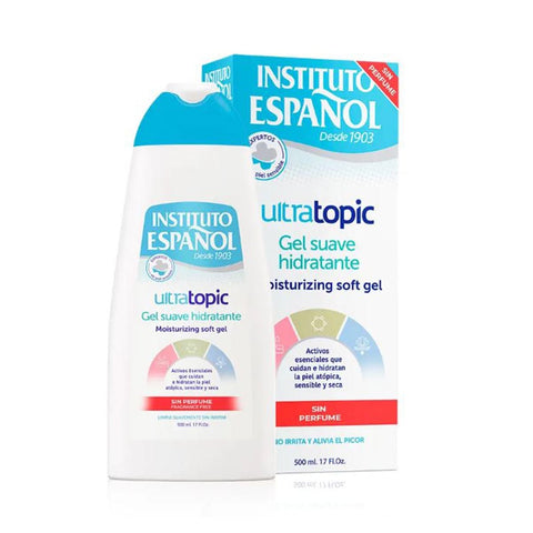 Instituto Español Ultratopic Gel Hidratante Suave sin perfume, 500ml, moisturizing gel from Jag Couture London New York.