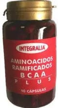 Jag Couture London Integralia Aminoácidos Ramificados Plus 90 cápsulas supplement bottle with label showing product details.