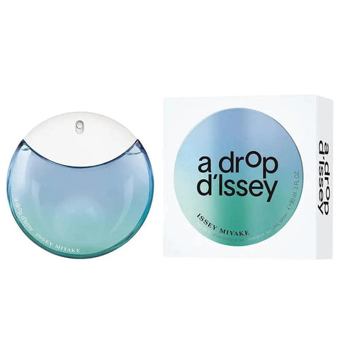 Issey Miyake Issey M A Drop Dissey Fresh Eau de Parfum bottle displayed, featuring sleek design and branding details.