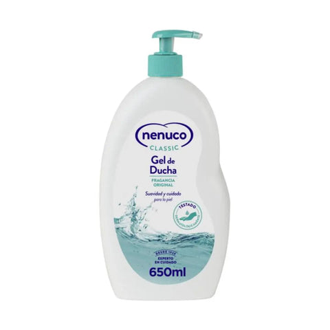 Liquid Nenuco Original soap in a 650ml bottle with dispenser from Jag Couture London New York, featuring the soap's label and packaging.
