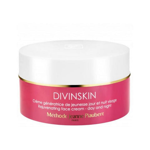 Jeanne Piaubert Divinskin rejuvenating face cream jar, 50ml, for day and night skin renewal, by Jag Couture London and New York