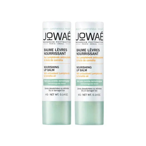 Jowaé Nourishing Lip Balm by Jag Couture London New York, two 4g tubes with smooth, hydrating lip balm on a neutral background.