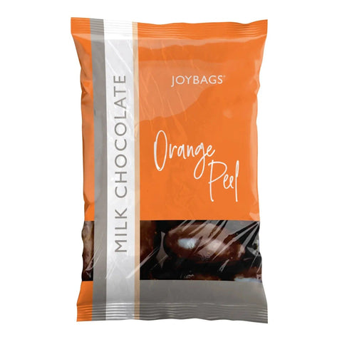Milk chocolate covered orange peel by Joybags from Jag Couture London New York, shown in a close-up image.