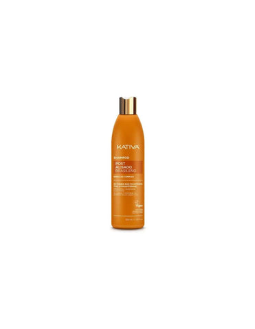 Jag Couture London New York Kativa Post Alisado Champu Keratina, nourishing hair shampoo in a sleek bottle.