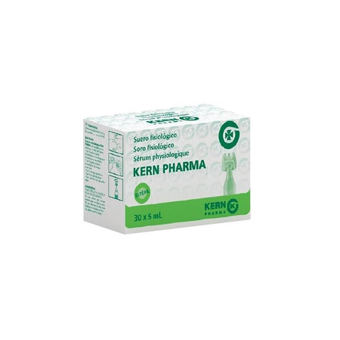 Box of 30 individual 5ml Kern Pharma physiological saline solution vials by Jag Couture London New York.