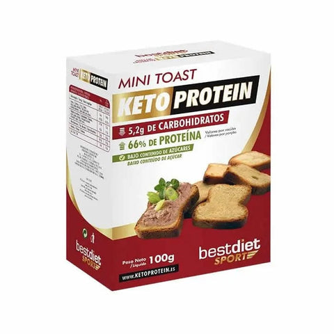 Jag Couture London New York Keto Protein Mini Toast 100g, crisp, golden-brown snack with high protein content and mini size.