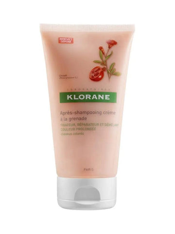 Klorane Garnet Extract Conditioner for Color-Treated Hair by Jag Couture London - New York, 150ml bottle with purple cap.