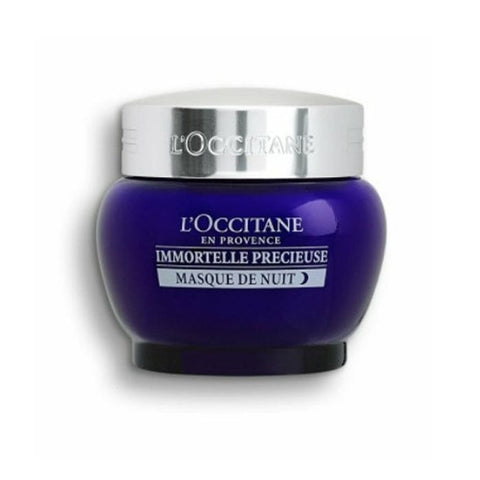 L'Occitane Immortelle Precious Overnight Mask in a 50ml jar, featuring luxurious skincare for youthful, radiant skin.