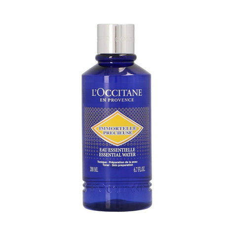 Jag Couture London New York L'Occitane Siempreviva Preciosa Agua Esencial 200ml in a clear bottle with floral accents.