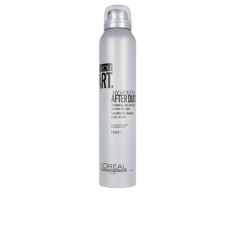 L'Oréal Professionnel Tecniart Morning Aft Dust Dry Shampoo in a spray bottle, shown on a clean background.