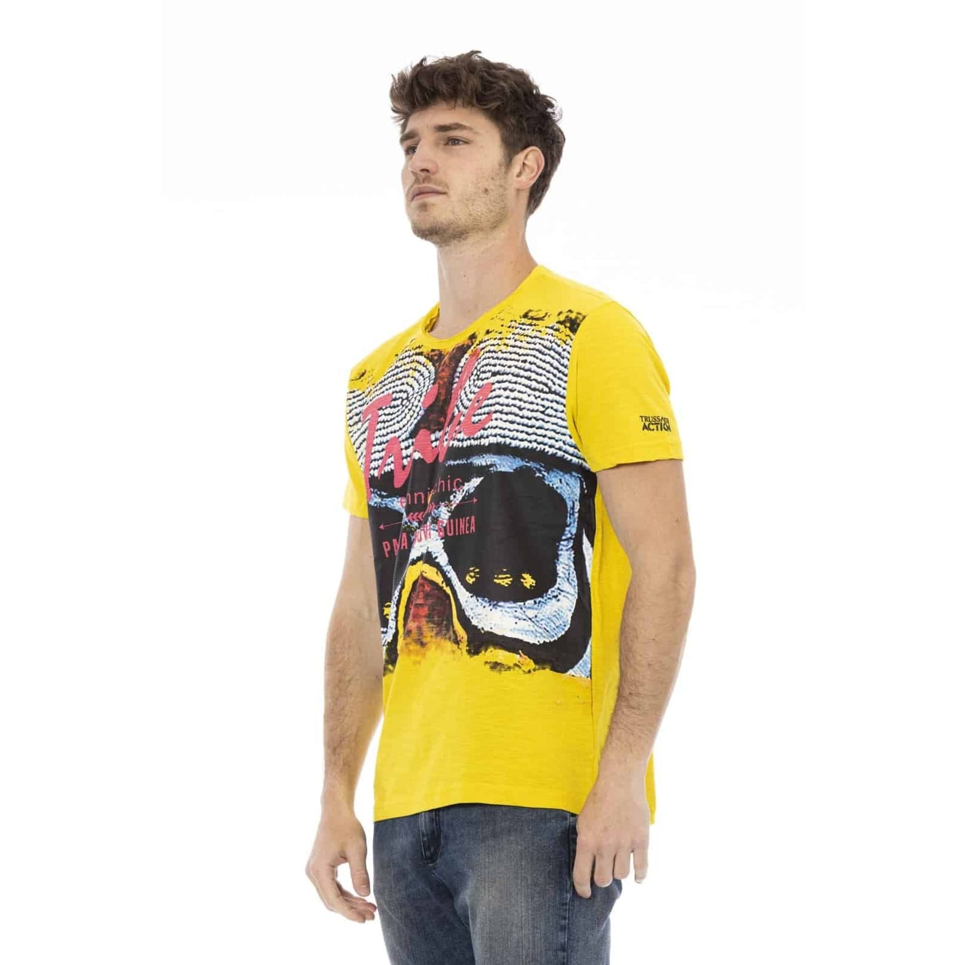 Yellow Trussardi Action 2AT18_03 sneaker by Jag Couture London New York with stylish design and bold yellow color.
