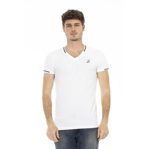 White Trussardi Action 2AT21_V_01 sneaker by Jag Couture London New York, showcasing the stylish design and branding.