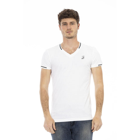 White Trussardi Action 2AT21_V_01 sneaker from Jag Couture London featuring stylish design and branding details.