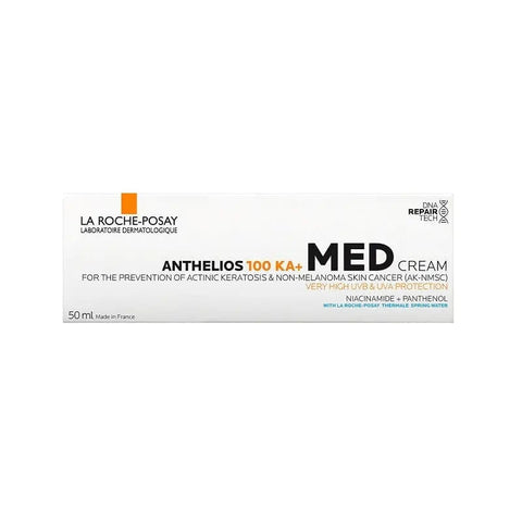Jag Couture London New York La Roche-Posay Anthelios 100 K+A Med 50ml sunscreen tube on white background