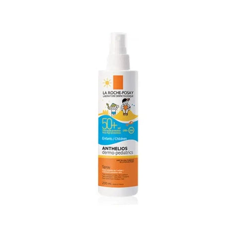 La Roche-Posay Anthelios Children Spray 50 Dp, 200ml, showing the sunscreen bottle with blue and white packaging.