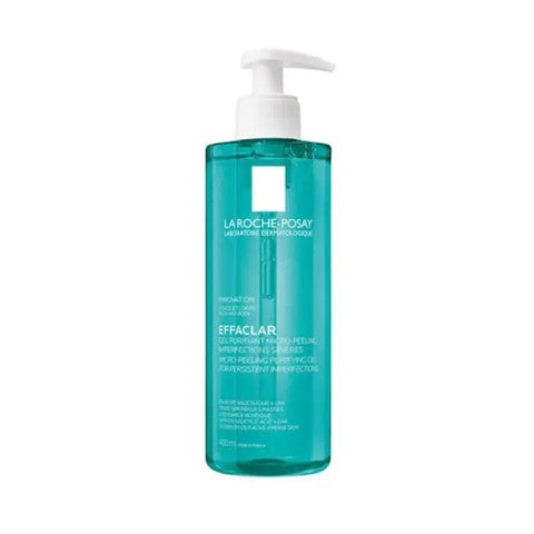 La Roche Posay Effaclar Micro-Peeling Purifying Gel in 400ml bottle, designed for deep cleansing and skin purification.