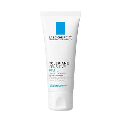 La Roche Posay Toleriane Sensitive Rich Cream 40ml jar, suitable for sensitive skin, displayed in a skincare product image.
