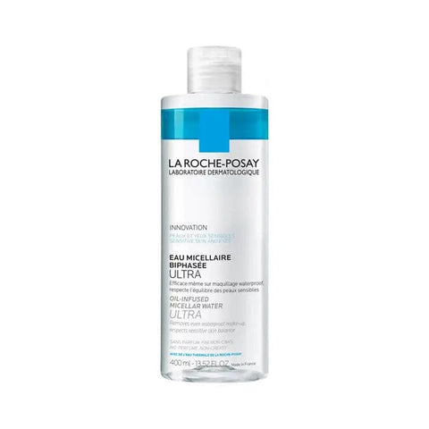 Jag Couture London New York La Roche Posay Ultra Sensitive Skin Two-Phase Micellar Water 400ml bottle on a clean background