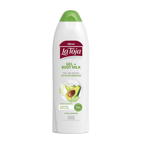 Jag Couture London New York La Toja Aguacate Gel Crema Ducha 550ml, creamy avocado body wash in a pump bottle.
